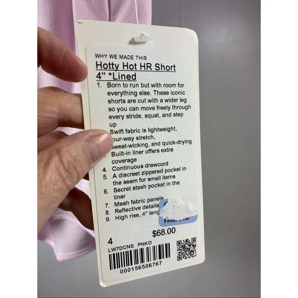 Lululemon NWT Hotty Hot High Rise Short 4” in Pink Organza Size 4